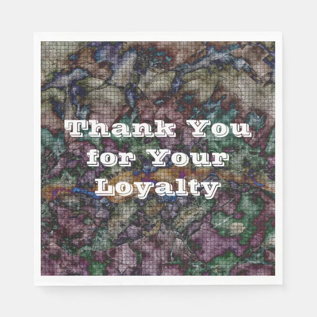 Thank You Loyal Customers Colourful Appreciation Napkin (Front)