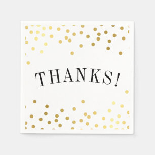 THANK YOU luxe stylish gold confetti spots thanks Napkin