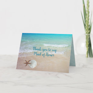 Thank You Maid of Honour Beach Shells Card