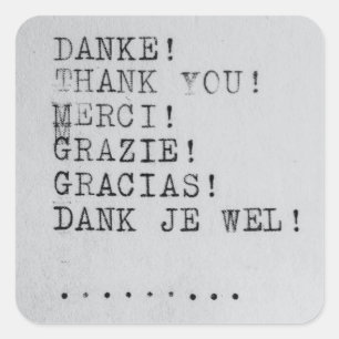 Thank You Many Languages Square Sticker