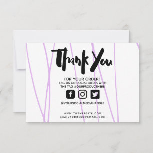 Thank you Marble Purple Trendy Custom Media Insert