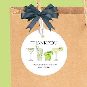 Thank you Margarita Cocktail Bridal Couples Shower Favour Tags