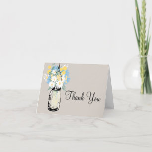 Thank You Mason Jar and Wildflowers Card