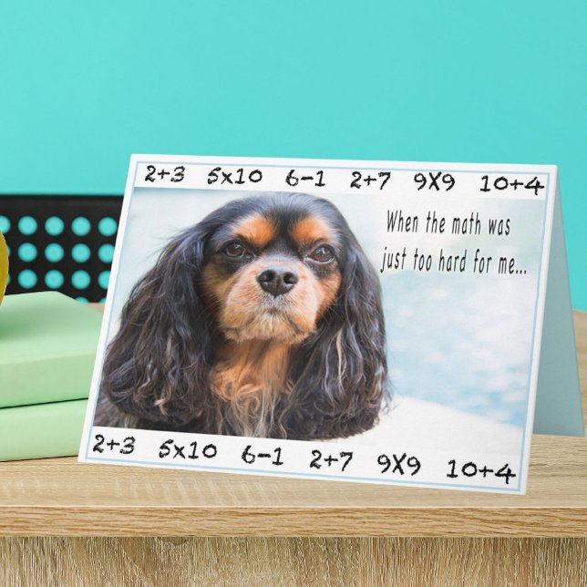 Thank You Math Teacher Card (A cute thank you card for your Math teacher who also loves dogs!)