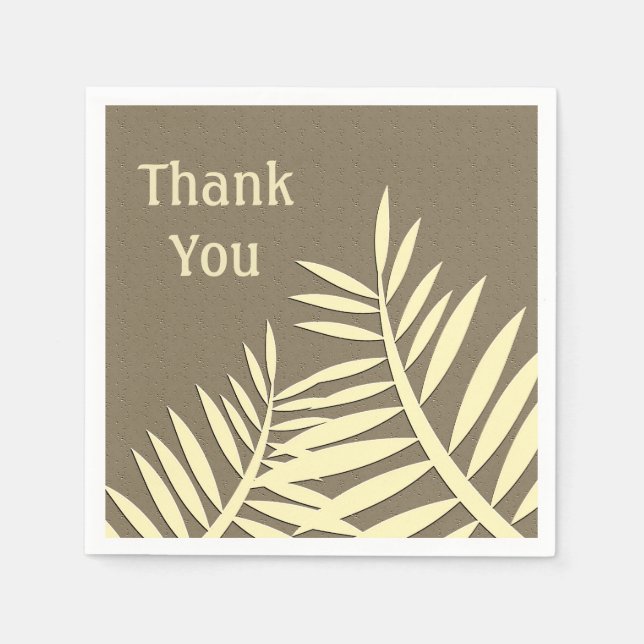 Thank You Meal Leaf Silhouette Appreciation Napkin (Front)