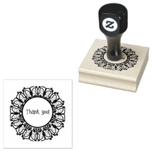 Thank you, medallion style, rubber stamp