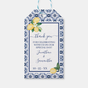 Thank you Mediterranean Lemon Wedding Shower Favou Gift Tags