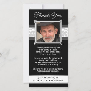 Thank You Memorial Black & White Photo Card