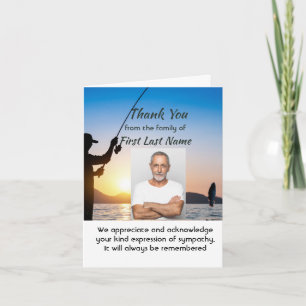 Thank you, Memorial Fisherman Fishing Fish You Card