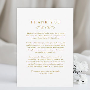 Thank you - Memorial Funeral White Card