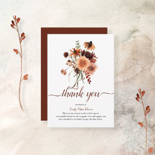 Thank You Memorial Rustic Terracotta card