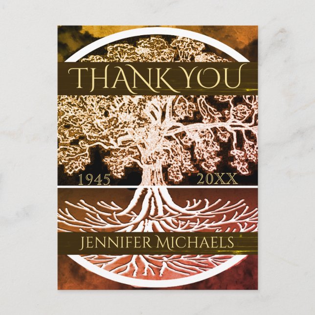 Thank You | Memorial | Tree of Life Postcard (Front)
