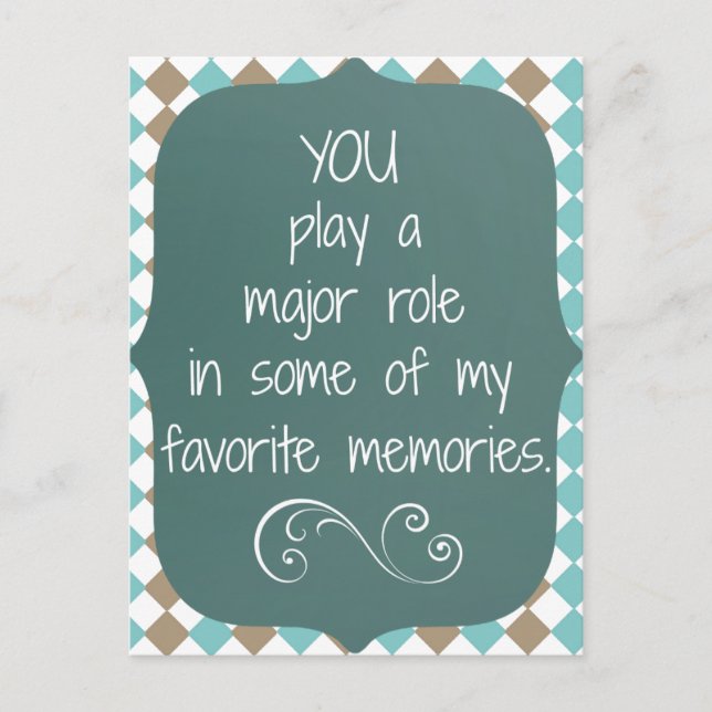 Thank You Memories Quote Postcard (Front)