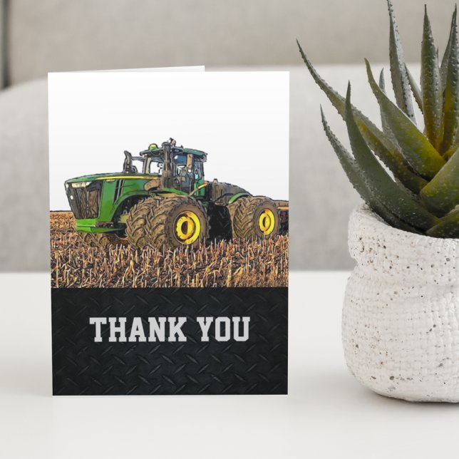 Thank You Men's Tractor Farm Equipment Machinery Card (Creator Uploaded)