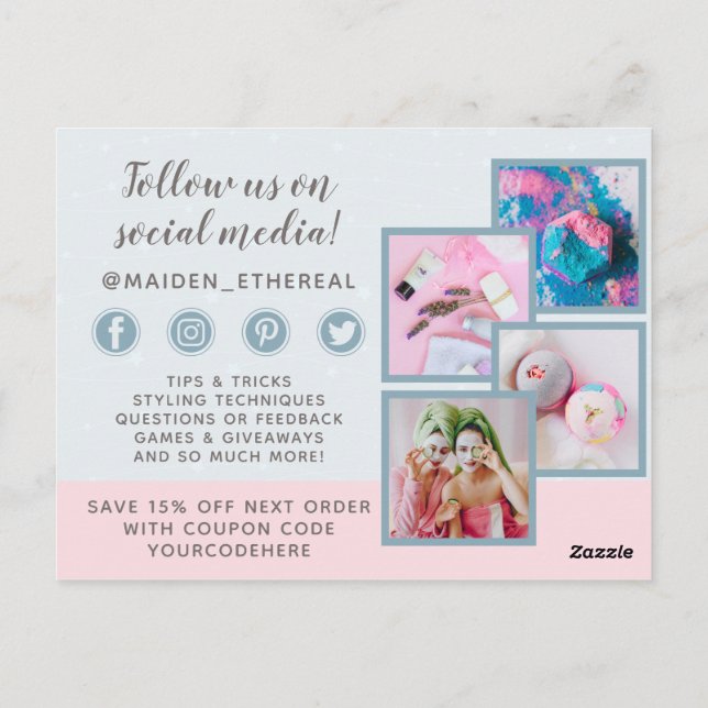 Thank You Mermaid Moon & Stars Mystical 4-Photo Postcard (Back)