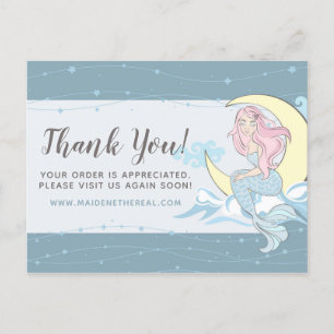 Thank You Mermaid Moon & Stars Mystical Boutique Postcard