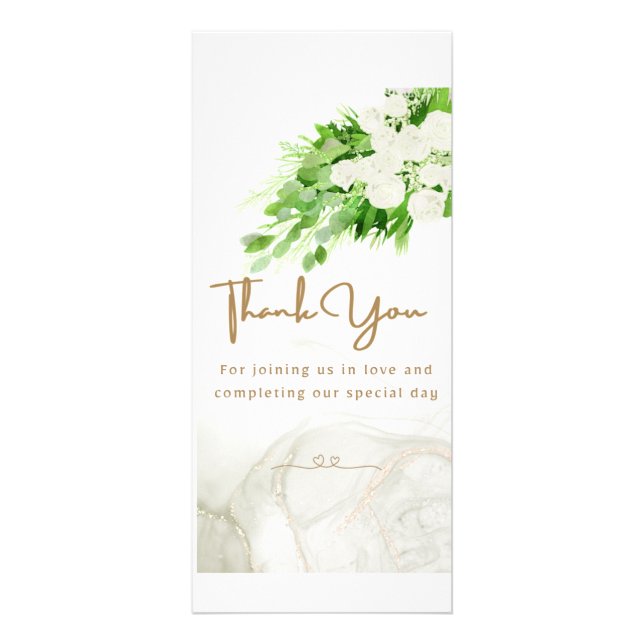 Thank you message after wedding rack card (Front)