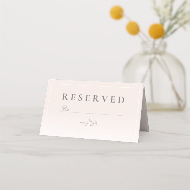 Thank You Message Reserved Place Card (Front)
