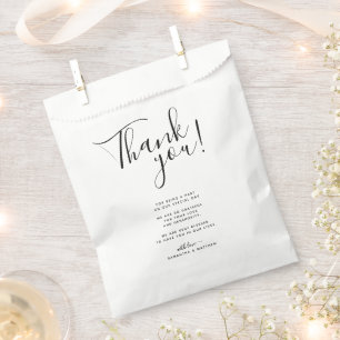 Thank You Message Wedding Favour Bags