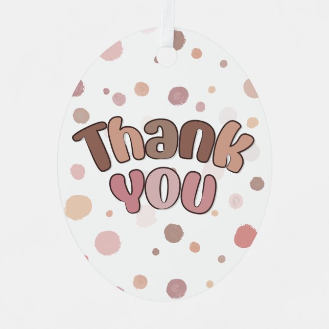 Thank you  metal tree decoration (Front)