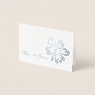 Thank You Metallic Tropical Island Hibiscus Flower Foil Card