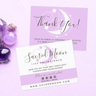 Thank You Metaphysical Moon Minimalist Purple Postcard