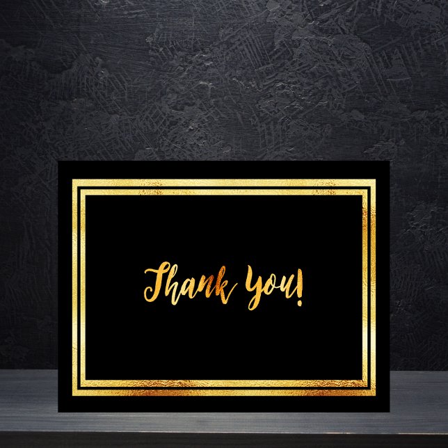Thank you milestone birthday black gold postcard (Creator Uploaded)