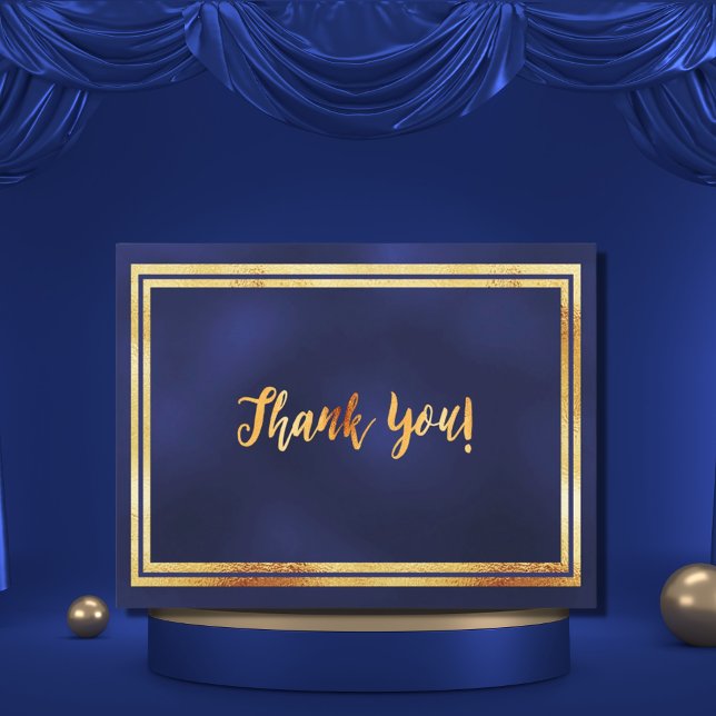 Thank you milestone birthday navy blue gold postcard (Creator Uploaded)