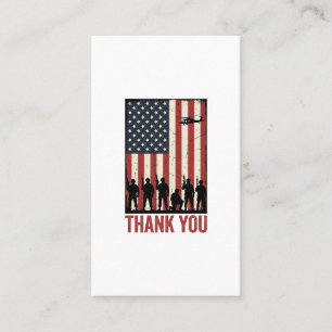 Thank You Military American Flag Shirt Design_1 Business Card