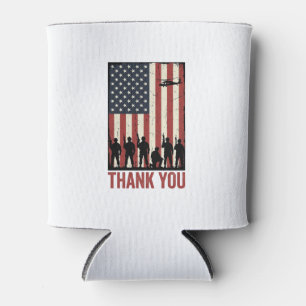 Thank You Military American Flag Shirt Design_1 Can Cooler