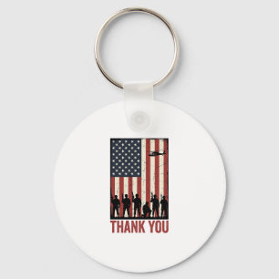 Thank You Military American Flag Shirt Design_1 Key Ring