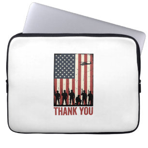 Thank You Military American Flag Shirt Design_1 Laptop Sleeve