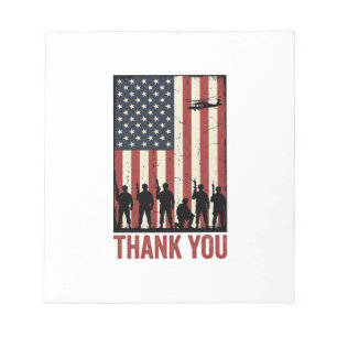 Thank You Military American Flag Shirt Design_1 Notepad