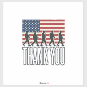 Thank You Military Flag Silhouette Vintage Shirt D