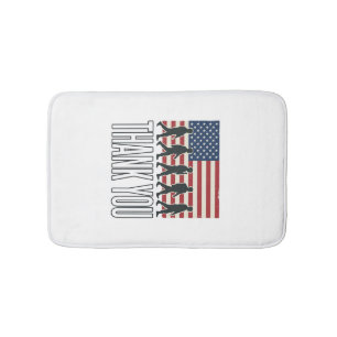 Thank You Military Flag Silhouette Vintage Shirt D Bath Mat