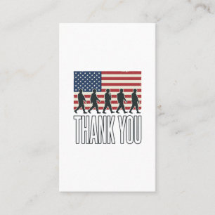 Thank You Military Flag Silhouette Vintage Shirt D Business Card