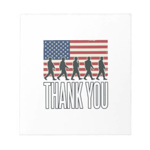 Thank You Military Flag Silhouette Vintage Shirt D Notepad