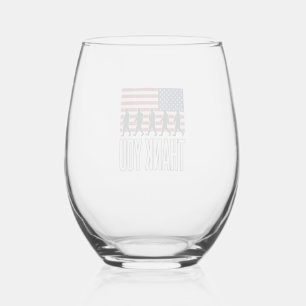 Thank You Military Flag Silhouette Vintage Shirt D Stemless Wine Glass