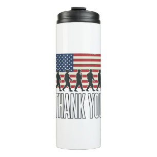 Thank You Military Flag Silhouette Vintage Shirt D Thermal Tumbler