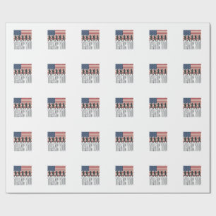 Thank You Military Flag Silhouette Vintage Shirt D Wrapping Paper