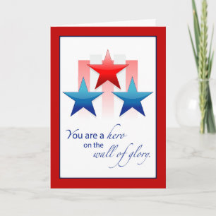 Thank You Military Service Patriotic Wall of Glory Card