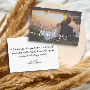 thank you minimal digital wedding photo card 