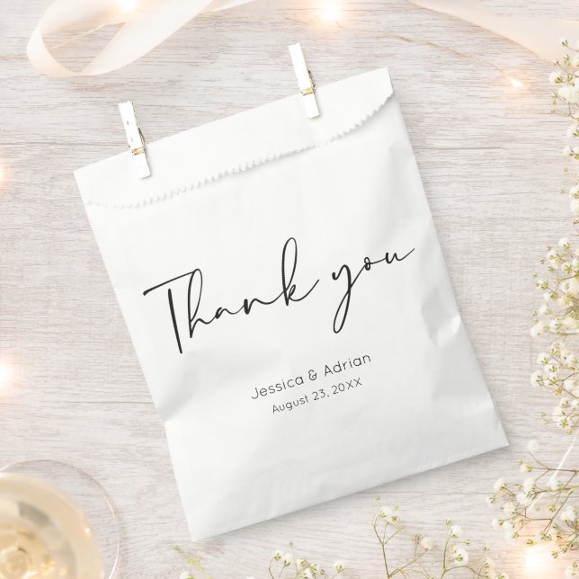 Thank You Minimal Script Favour Bags (Clipped)