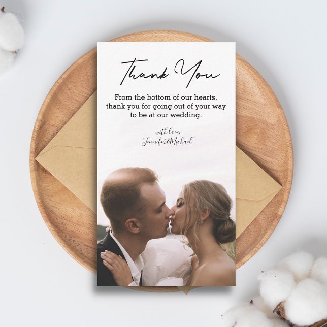 thank you minimalist chic handwriting wedding  card (Creator Uploaded)