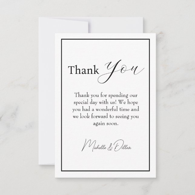 Thank You - Minimalist, Cursive, Wedding (Front)