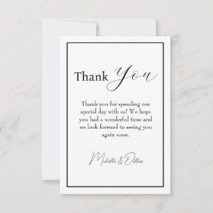 Thank You - Minimalist, Cursive, Wedding
