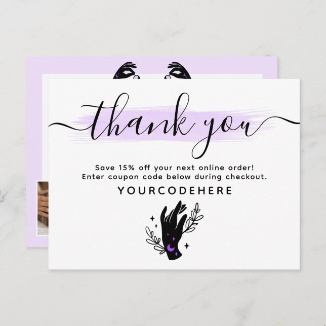 Thank You Minimalist Hands Moon Logo 4-Photo Flyer Postcard (Front/Back)
