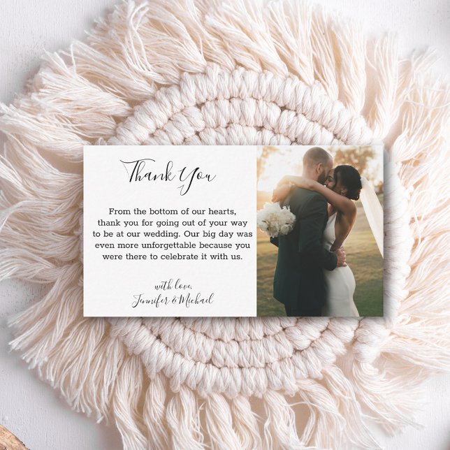 thank you minimalist handwriting wedding photo card (Creator Uploaded)