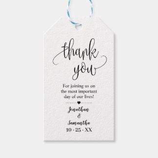 Thank you minimalist wedding bridal shower favour gift tags