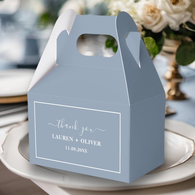 Thank You Minimalist Wedding | Dusty Blue Favour Box (Creator Uploaded)